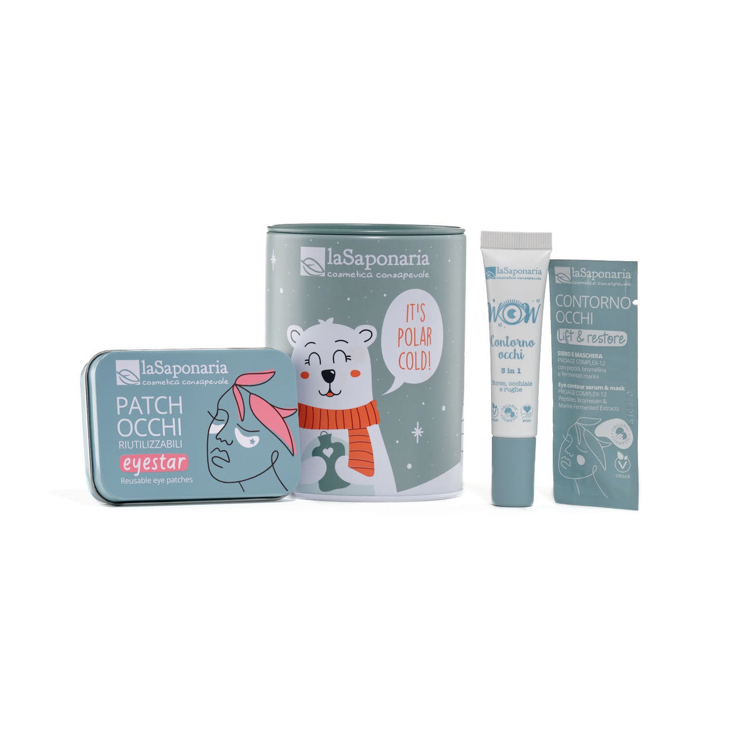 Kit viso Orso Polare (patch occhi e contorno occhi)- La Saponaria