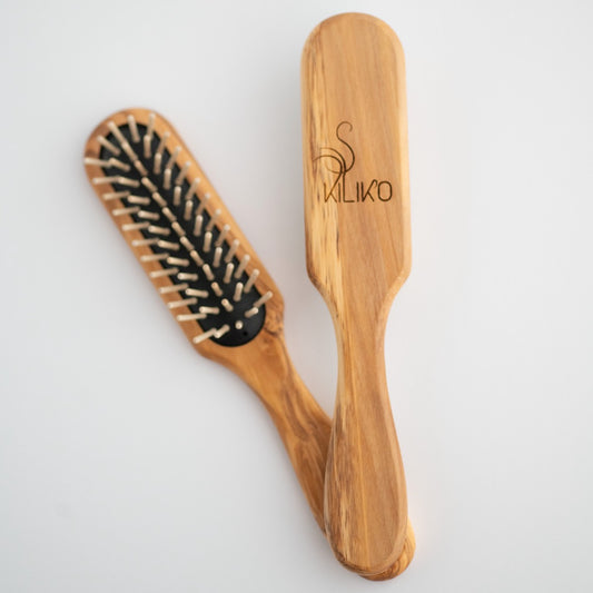 spazzola per capelli in legno di olivo kiliko