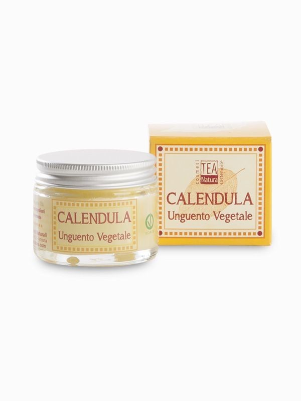 unguento calendula vegetale barattolo in vetro tea natura piccoli passi green shop 